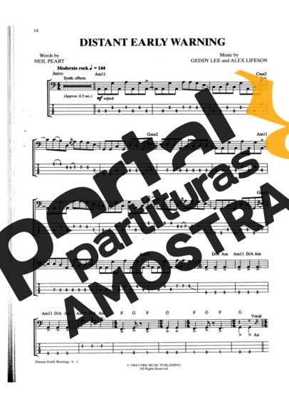 Rush  partitura para Contra Baixo