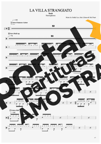 Rush La Villa Strangiato partitura para Bateria