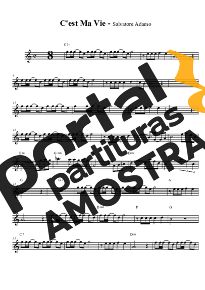 Salvatore Adamo  partitura para Saxofone Tenor Soprano (Bb)