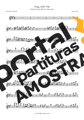 Sam Smith Stay With Me partitura para Saxofone Alto (Eb)