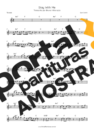 Sam Smith Stay With Me partitura para Teclado