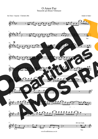 Sandy e Junior  partitura para Clarinete (Bb)