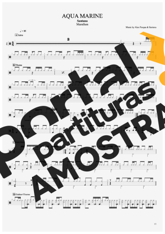 Santana Aqua Marine partitura para Bateria