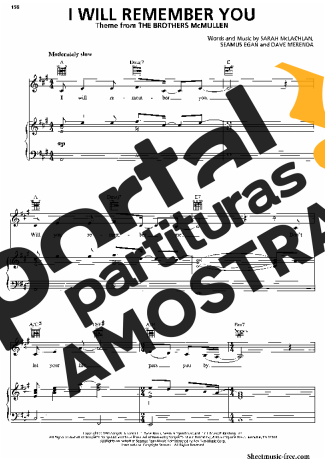 Sarah McLachlan I Will Remember You partitura para Piano