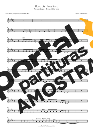 Secos e Molhados Rosa De Hiroshima partitura para Saxofone Tenor Soprano (Bb)