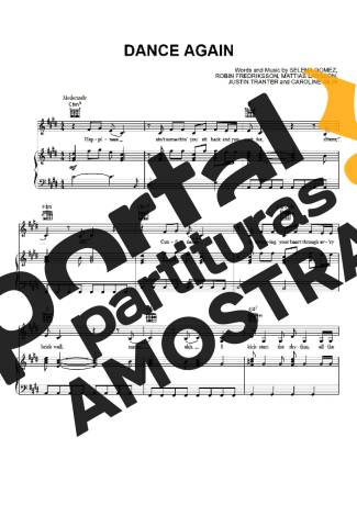 Selena Gomez Dance Again partitura para Piano