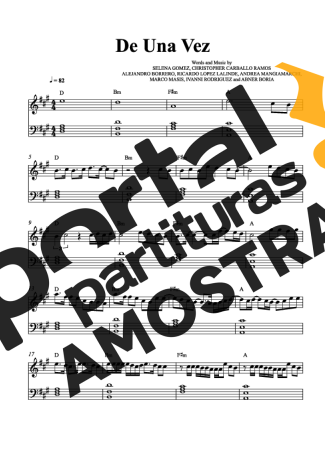 Selena Gomez De Una Vez partitura para Piano
