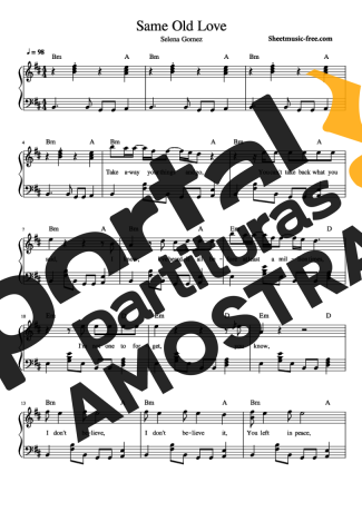 Selena Gomez  partitura para Piano