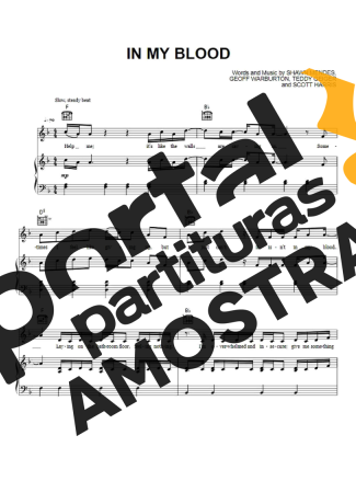 Shawn Mendes In My Blood partitura para Piano