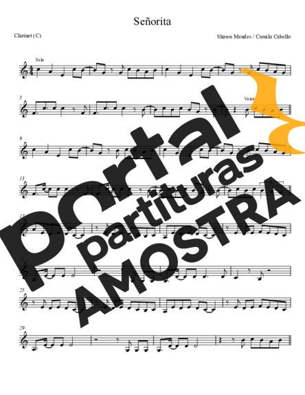 Shawn Mendes and Camila Cabello  partitura para Clarinete (C)