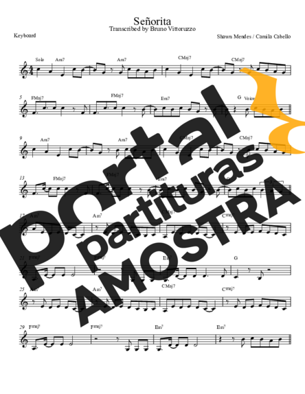 Shawn Mendes and Camila Cabello Señorita partitura para Teclado
