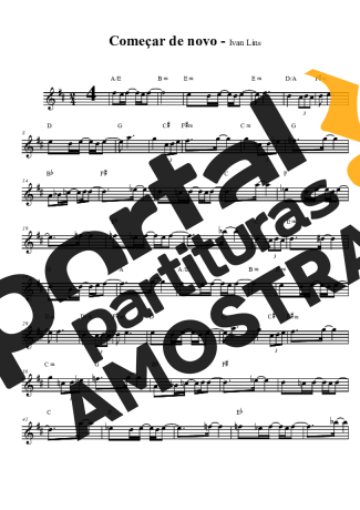 Simone Começar De Novo partitura para Clarinete (Bb)
