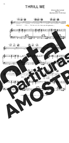 Simply Red Thrill Me partitura para Piano