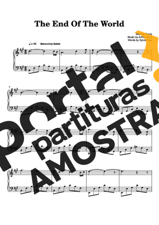 Skeeter Davis The End Of The World partitura para Piano