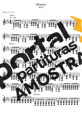 Skillet Monster partitura para Bateria