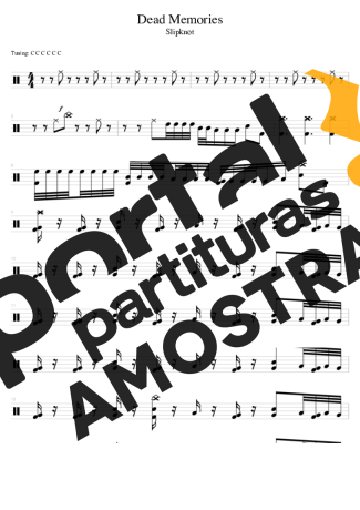 Slipknot Dead Memories (drums 1) partitura para Bateria