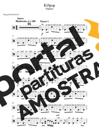 Slipknot Killpop (drums 1) partitura para Bateria