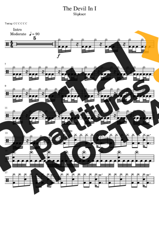 Slipknot The Devil In I partitura para Bateria