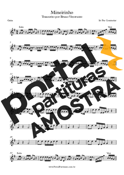 Só Pra Contrariar  partitura para Gaita