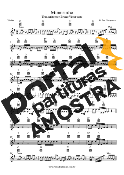 Só Pra Contrariar Mineirinho partitura para Violão
