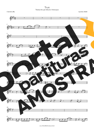 Spandau Ballet  partitura para Clarinete (Bb)