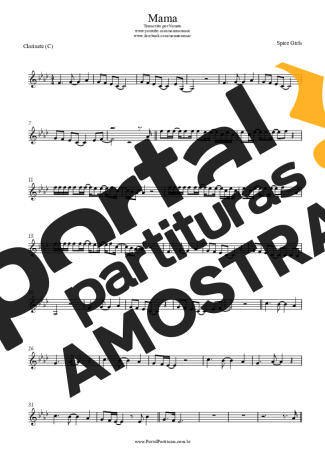 Spice Girls Mama partitura para Clarinete (C)