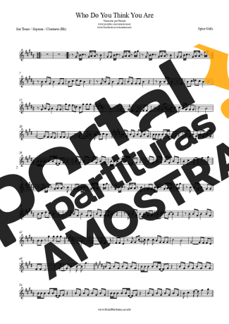 Spice Girls Who Do You Think You Are partitura para Saxofone Tenor Soprano (Bb)