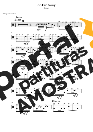 Staind So Far Away partitura para Bateria