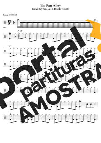 Stevie Ray Vaughan & Double Trouble Tin Pan Alley partitura para Bateria