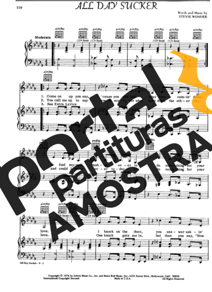 Stevie Wonder  partitura para Piano