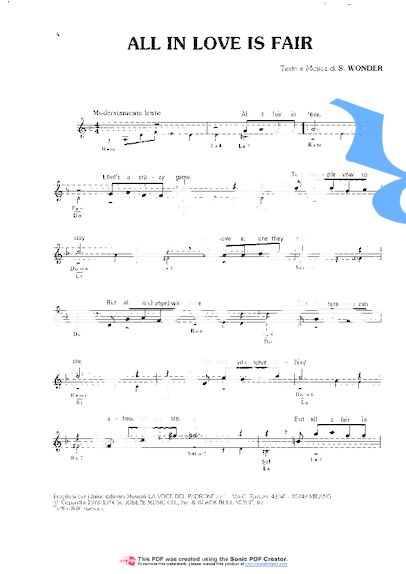 Stevie Wonder All In Love Is Fait partitura para Teclado