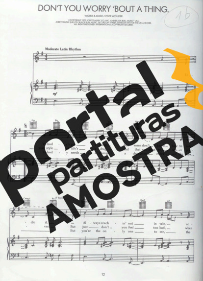 Stevie Wonder  partitura para Piano