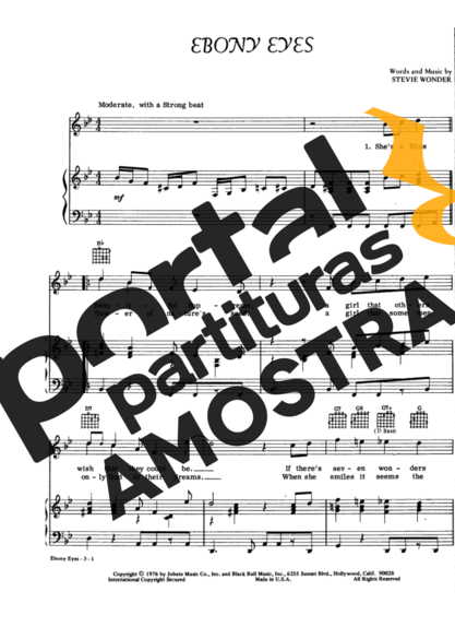 Stevie Wonder Ebony Eyes partitura para Piano