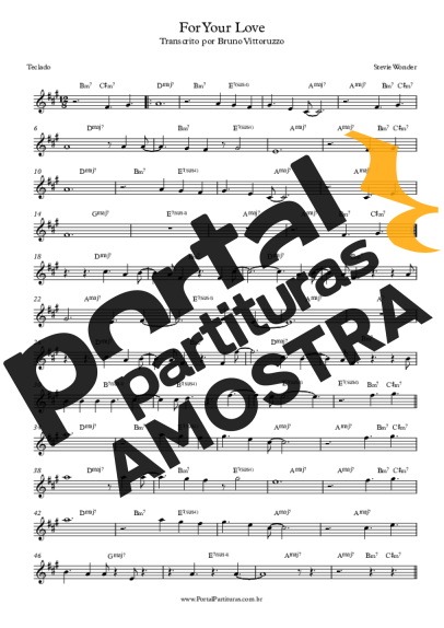 Stevie Wonder For Your Love partitura para Teclado