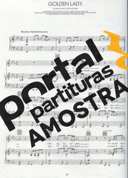 Stevie Wonder Golden Lady partitura para Piano