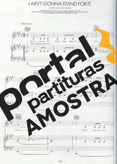 Stevie Wonder  partitura para Piano