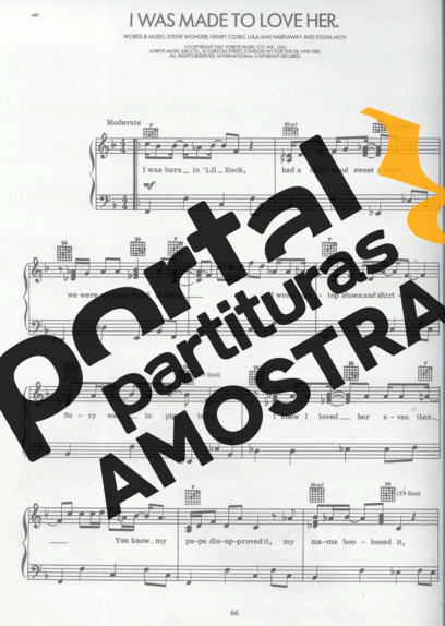 Stevie Wonder I Was Made To Love Her partitura para Piano