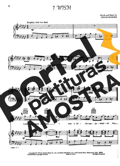 Stevie Wonder  partitura para Piano