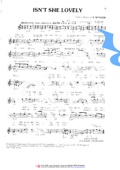 Stevie Wonder Ist´t She Lovely partitura para Teclado