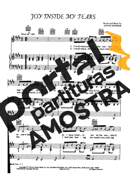 Stevie Wonder  partitura para Piano