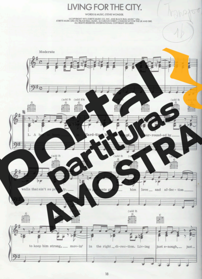 Stevie Wonder Living For The City partitura para Piano