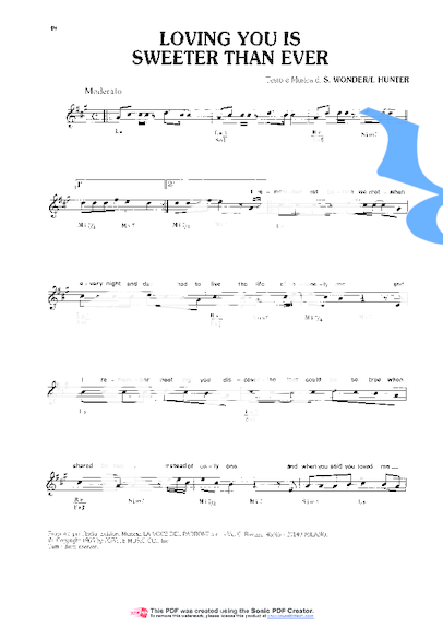 Stevie Wonder Loving You Is Sweeter Than Ever partitura para Teclado
