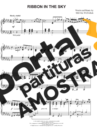 Stevie Wonder Ribbon In The Sky partitura para Piano