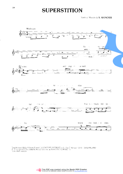 Stevie Wonder Superstition partitura para Teclado