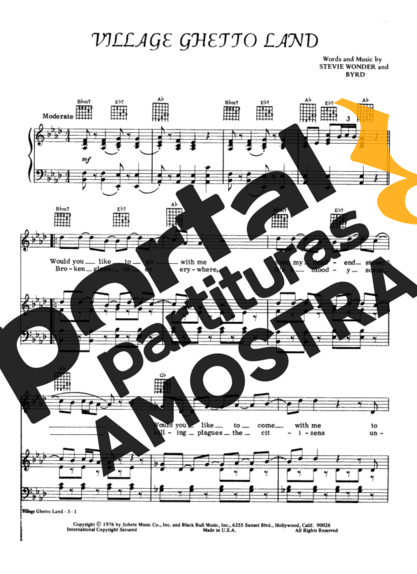 Stevie Wonder  partitura para Piano