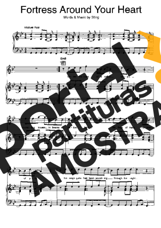 Sting Fortress Around Your Heart partitura para Piano