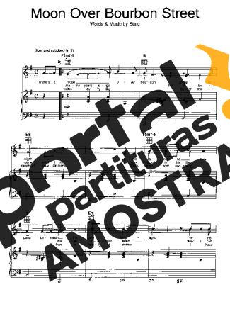 Sting Moon Over Bourbon Street partitura para Piano