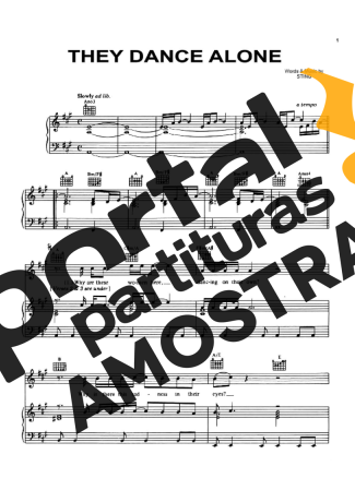 Sting They Dance Alone partitura para Piano