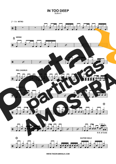 Sum 41  partitura para Bateria