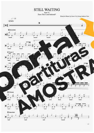 Sum 41 Still Waiting partitura para Bateria